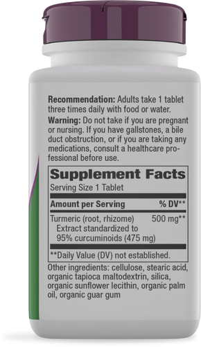 Nature's Way® | Turmeric - right side of pack Sku:63100