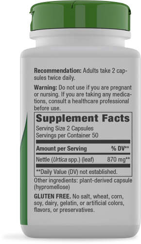 Nature's Way® | Nettle Leaf - right side of pack Sku:15150