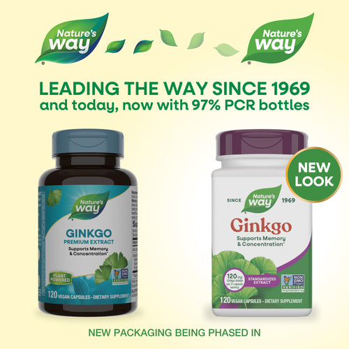 Nature's Way® | Ginkgo Premium Extract - package updates old to new Sku:15351