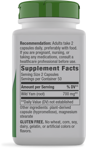 Nature's Way® | Wild Yam Root - right side of pack Sku:17870