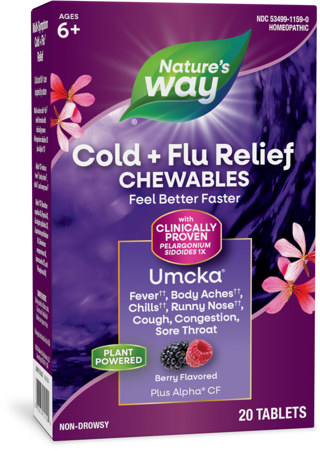 <{%PRIMARY_15159%}>Nature's Way® | Umcka Cold+Flu Relief Chewables, 20 chewables, Berry