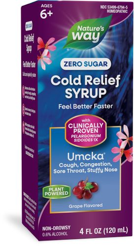 Nature's Way® | Umcka Zero Sugar Cold Relief Syrup, 4 fl oz (120 ml), Grape Sku:15794E