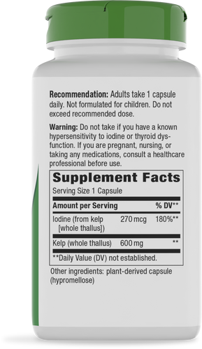 Nature's Way® | Kelp - right side of pack Sku:14508