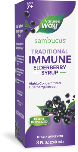 Nature's Way® | Sambucus Traditional Immune Elderberry Syrup, 8 fl oz (240 ml), Elderberry Sku:15332
