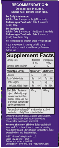 Nature's Way® | Sambucus Traditional Immune Syrup - right side of pack Sku:6970