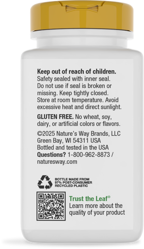 Nature's Way® | Zinc Chelate - back of pack Sku:41091