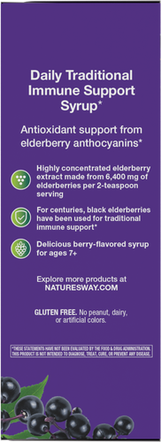 Nature's Way® | Sambucus Traditional Immune Elderberry Syrup - left side of pack Sku:15332