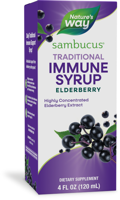 <{%PRIMARY_6970%}>Nature's Way® | Sambucus Traditional Immune Syrup, 4 fl oz (120 ml), Elderberry