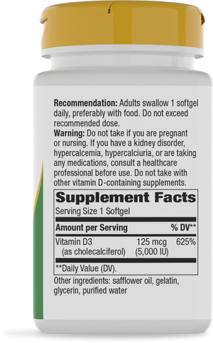 Nature's Way® | Vitamin D3 Max - right side of pack Sku:15836