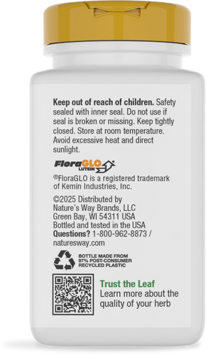 Nature's Way® | Lutein - back of pack Sku:15491