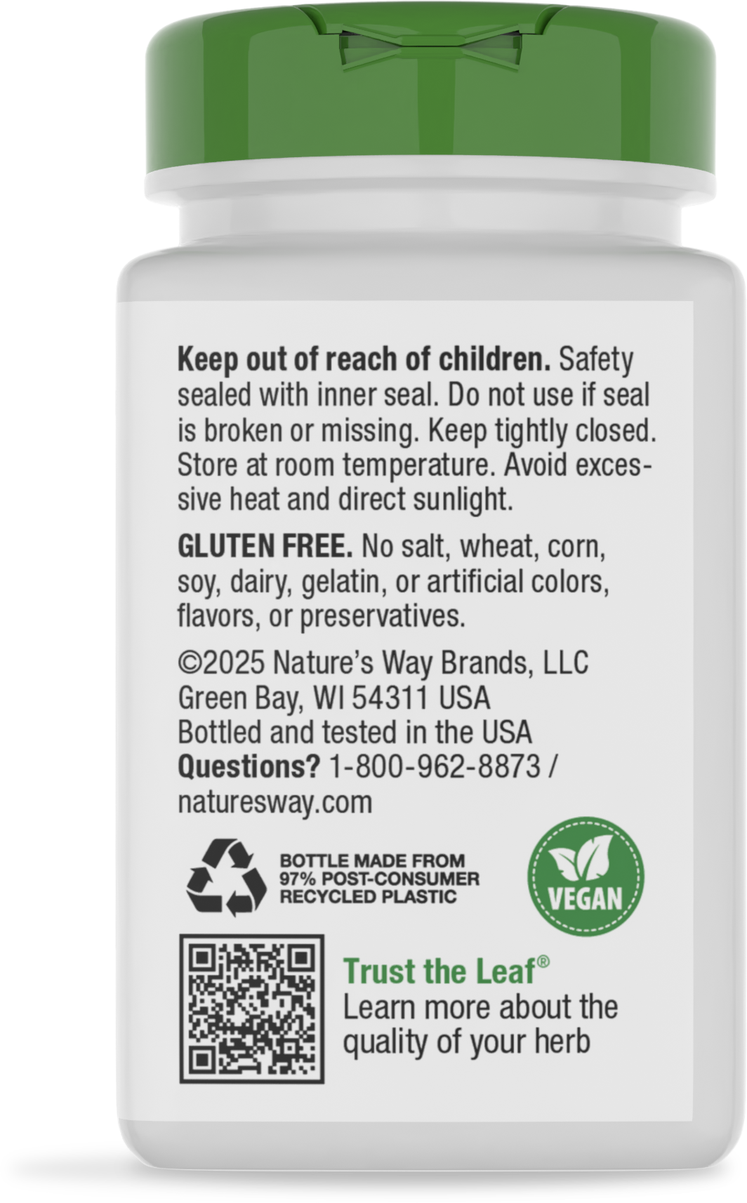 <{%MAIN4_14650%}>Nature's Way® | Melissa-Lemon Balm Leaf - back of pack