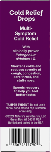 Nature's Way® | Umcka ColdCare Original Drops - left side of pack Sku:15790