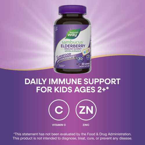 Nature's Way® | Sambucus Kids Elderberry Immune Gummies Sku:12285