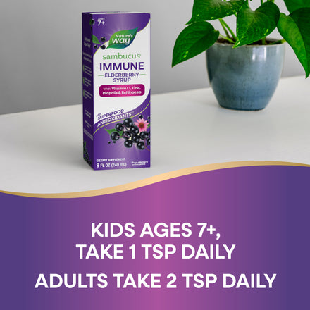 Sambucus Immune Elderberry Syrup Supplement Facts