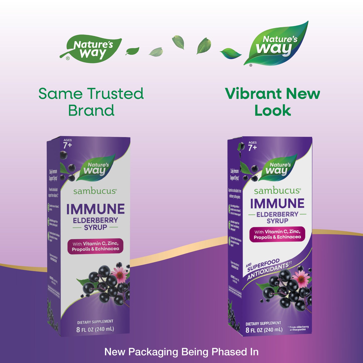<{%MAIN9_15333%}>Nature's Way® | Sambucus Immune Elderberry Syrup - package updates old to new