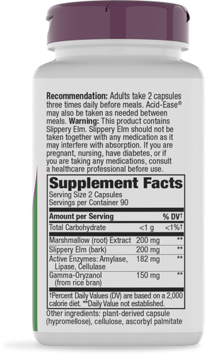 Nature's Way® | Acid-Ease - right side of pack Sku:02490