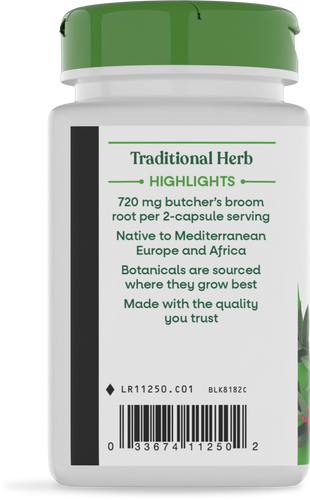 Nature's Way® | Butcher's Broom Root - left side of pack Sku:11250