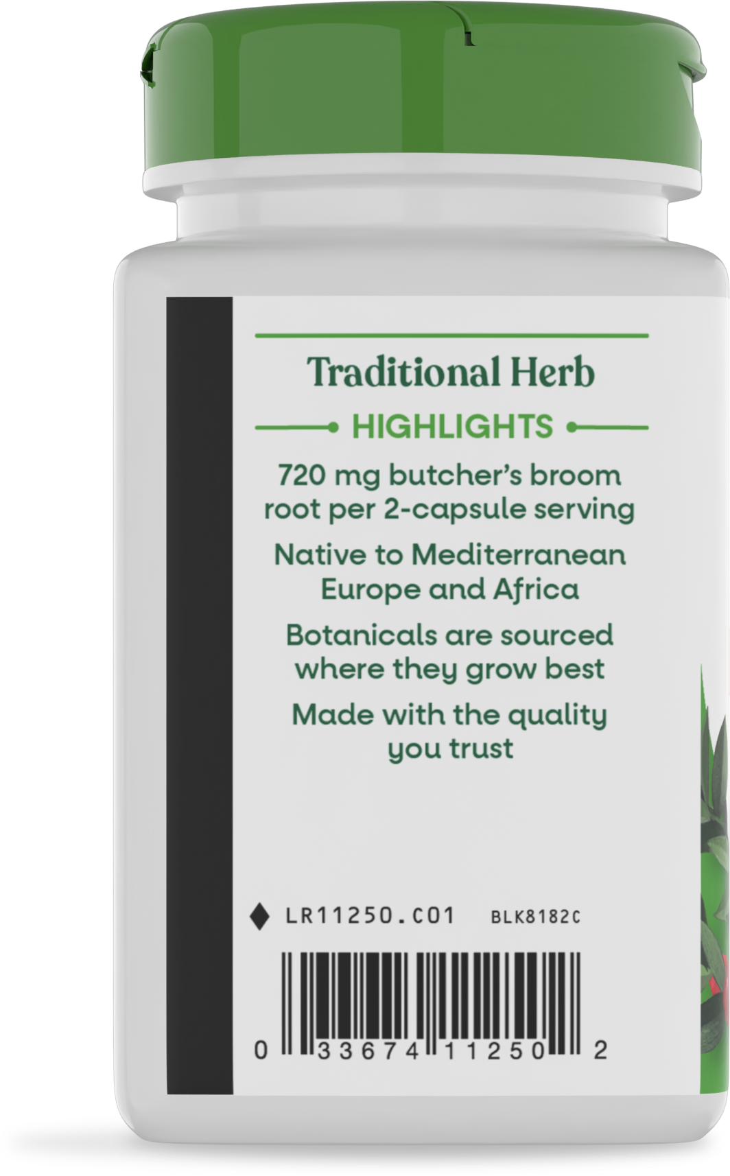 <{%MAIN3_11250%}>Nature's Way® | Butcher's Broom Root - left side of pack