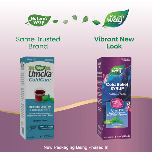 Nature's Way® | Umcka ColdCare Syrup - package updates old to new Sku:15792