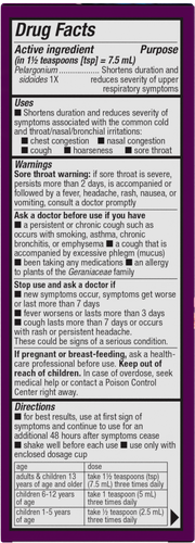 Nature's Way® | Umcka Cold Relief Syrup - right side of pack Sku:15793