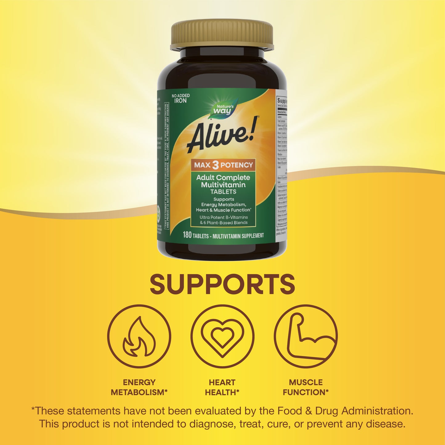 <{%MAIN5_14932%}>Nature's Way® | Alive!® Max3 Potency Adult Complete Multivitamin-No Added Iron