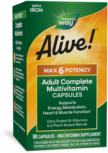 Nature's Way® | Alive! Max6 Max Potency Daily Multivitamin, 90 capsules Sku:15090