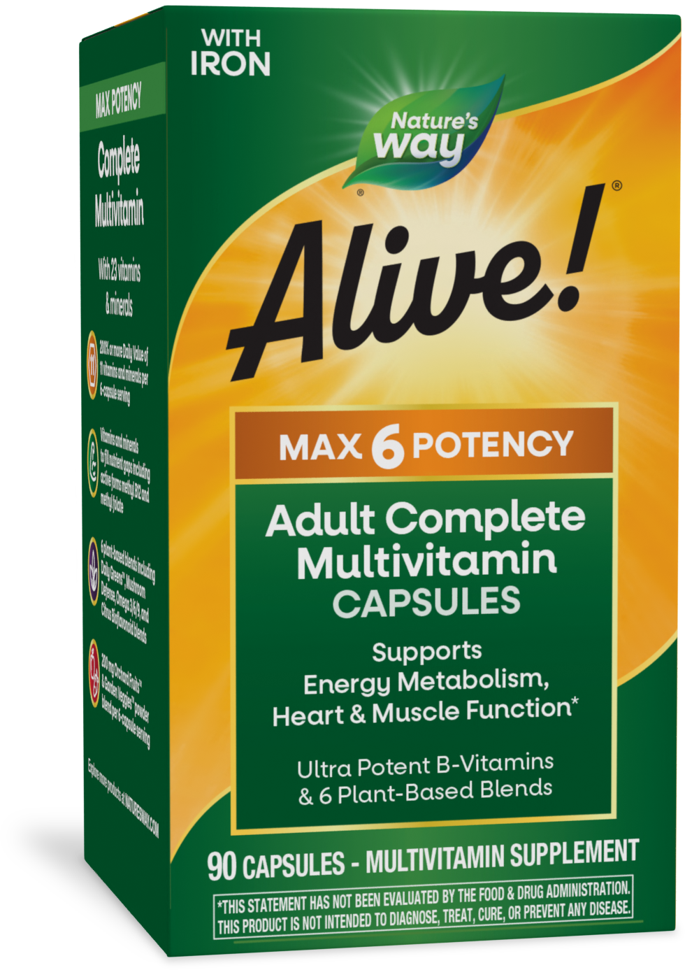 <{%PRIMARY_15090%}>Nature's Way® | Alive! Max6 Max Potency Daily Multivitamin, 90 capsules