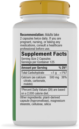 Nature's Way® | Calcium Citrate, Carbonate & Malate - right side of pack Sku:41011