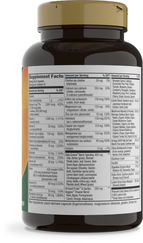 Nature's Way® | Alive! Max6 Potency Adult Complete Multivitamin-No Added Iron - right side of pack Sku:15709