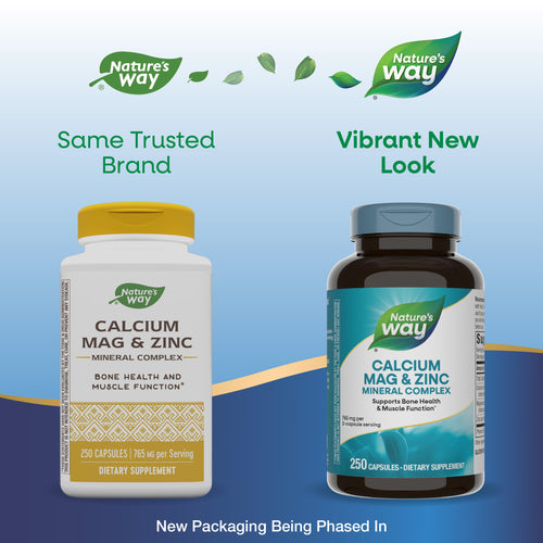 Nature's Way® | Calcium-Magnesium-Zinc - package updates old to new Sku:41411