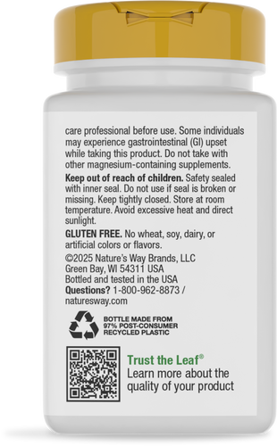 Nature's Way® | Calcium-Magnesium-Vitamin D - back of pack Sku:41420