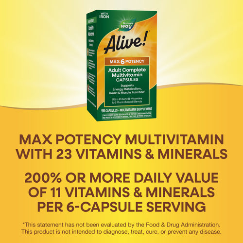 Nature's Way® | Alive! Max6 Max Potency Daily Multivitamin Sku:15090