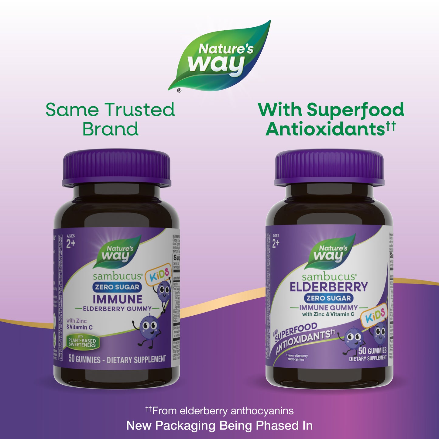 <{%MAIN1_15027%}>Nature's Way® | Sambucus Elderberry Zero Sugar Immune Gummies for Kids