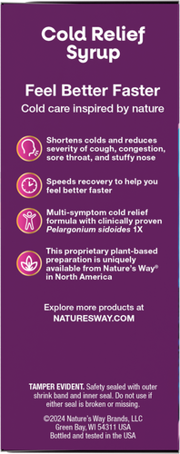 Nature's Way® | Umcka Cold Relief Syrup - left side of pack Sku:15272
