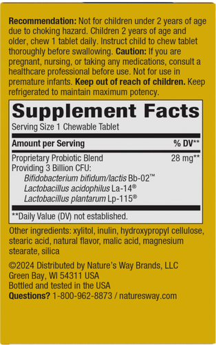 Nature's Way® | Primadophilus Kids Probiotic - right side of pack Sku:14243