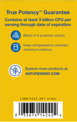 Nature's Way® | Primadophilus Kids Probiotic Chewables - back of pack Sku:14242