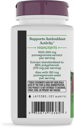 Nature's Way® | Pomegranate Standardized Extract - left side of pack Sku:15385