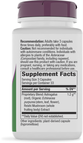 Nature's Way® | Echinacea Astragalus & Reishi Premium Blend - right side of pack Sku:413