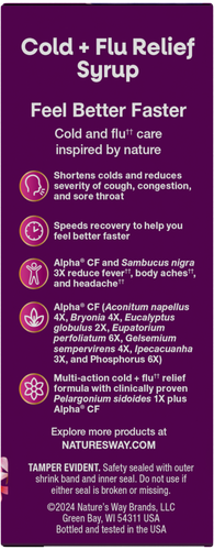 Nature's Way® | Umcka Cold+Flu Elderberry Syrup - left side of pack Sku:15845