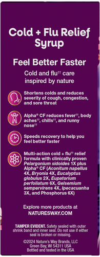 Nature's Way® | Umcka Cold+Flu Relief Syrup - left side of pack Sku:15148