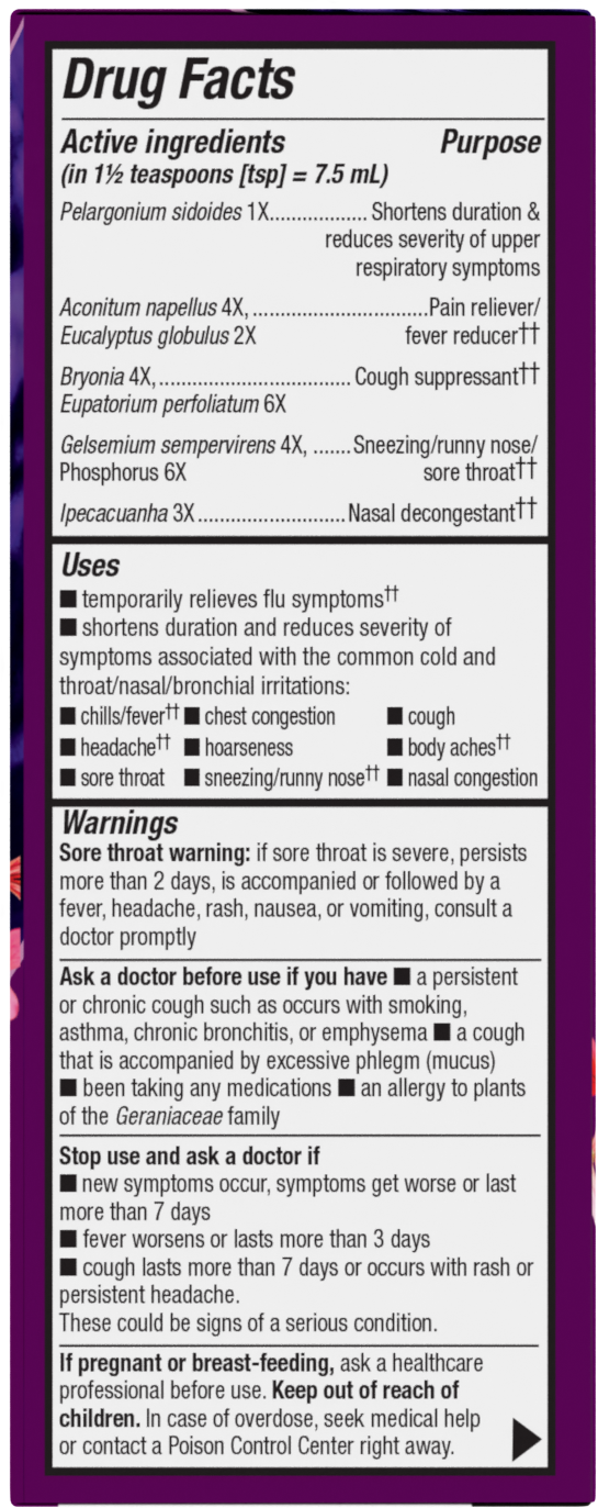 <{%MAIN2_15148%}>Nature's Way® | Umcka Cold+Flu Relief Syrup - right side of pack