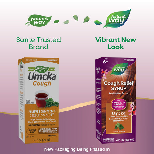 Nature's Way® | Umcka Cough Relief Syrup - package updates old to new Sku:15864