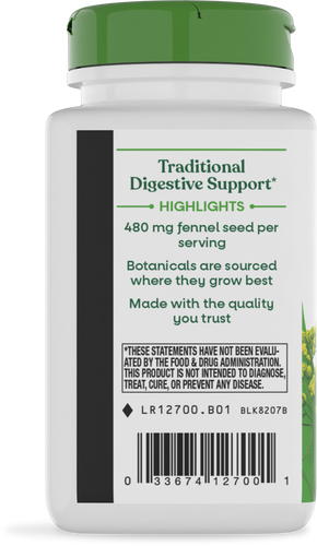 Nature's Way® | Fennel Seed - left side of pack Sku:12700