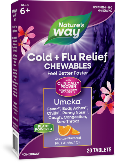 <{%PRIMARY_15161%}>Nature's Way® | Umcka Cold+Flu Relief Chewables, 20 chewables, Orange