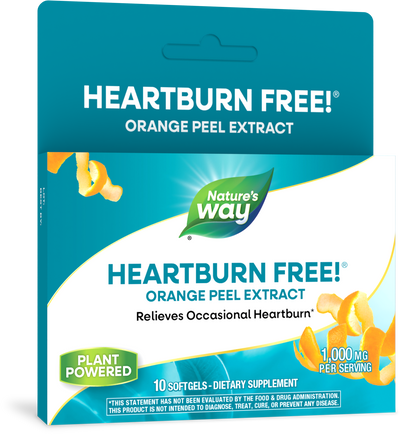 <{%PRIMARY_09110%}>Nature's Way® | Heartburn Free! Orange Peel Extract, 10 softgels