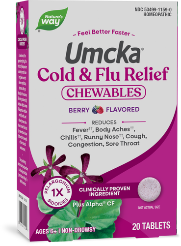 Nature's Way® | Umcka Cold&Flu Relief Chewables, 20 chewables, Berry Sku:15159