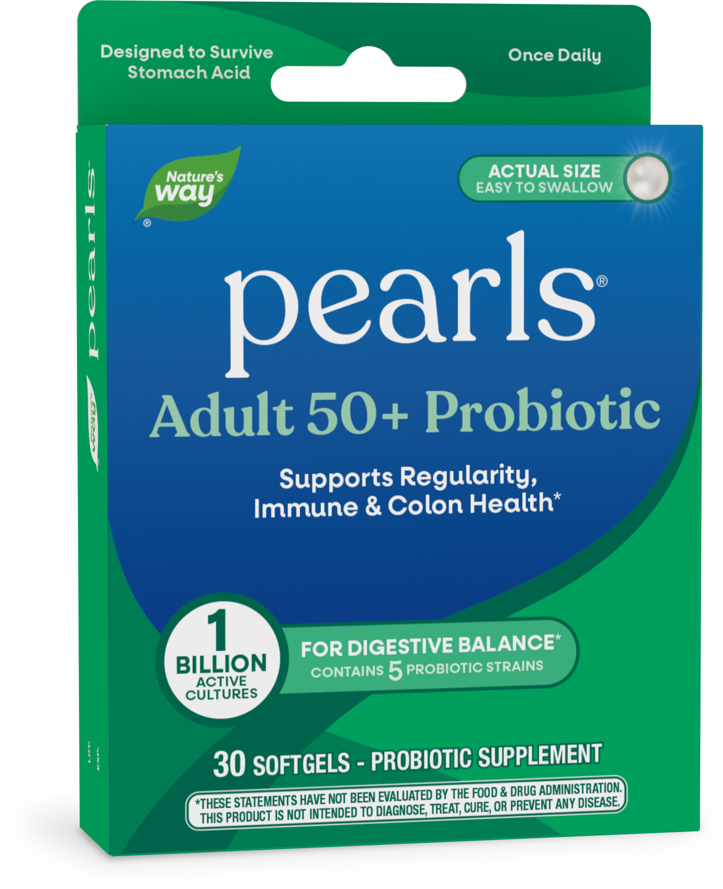 <{%PRIMARY_10510%}>Nature's Way® | Pearls Adult 50+ Probiotic, 30 softgels