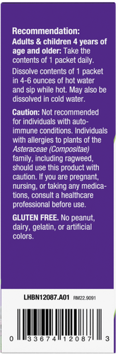 Nature's Way® | Sambucus Immune Elderberry Hot Drink - left side of pack Sku:12087