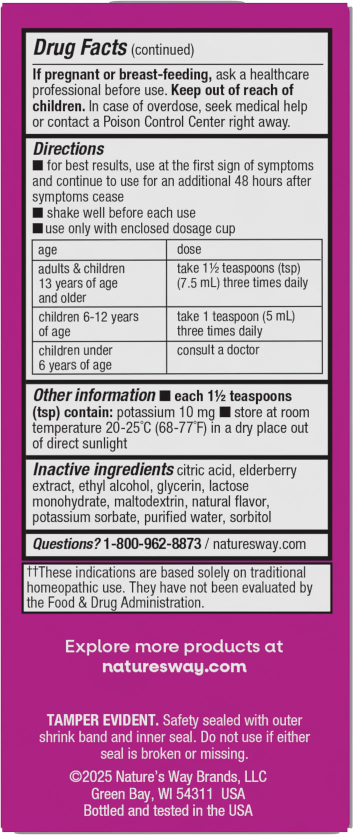 <{%MAIN3_15845%}>Nature's Way® | Umcka Cold & Flu Elderberry Syrup - back of pack