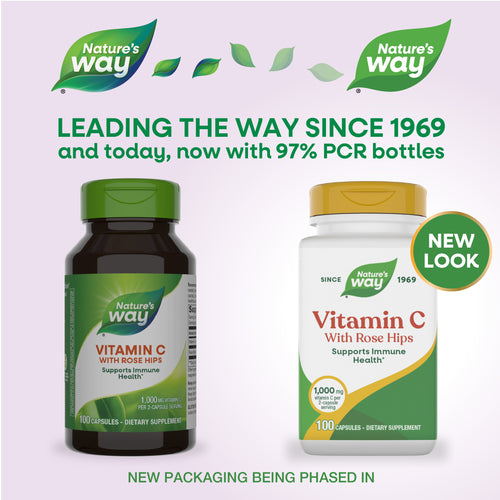 Nature's Way® | Vitamin C with Rose Hips - package updates old to new Sku:40310